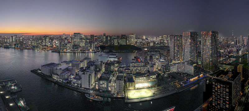 ドローン夜景パノラマ