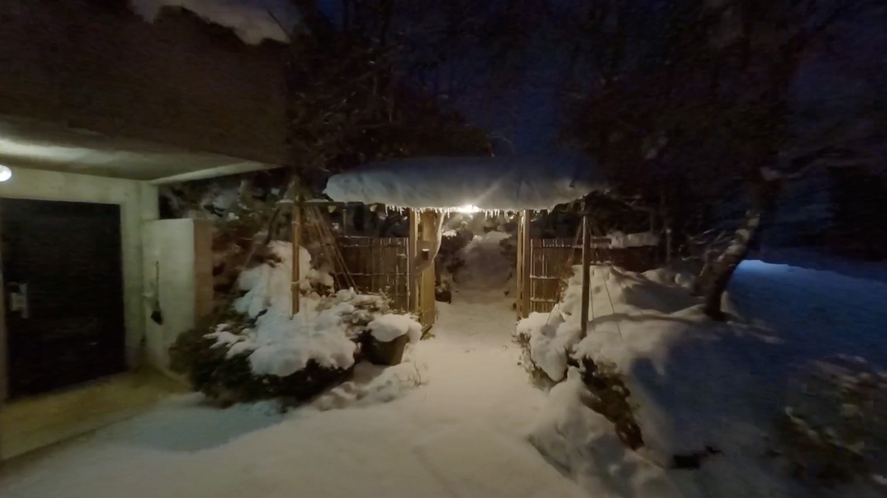 雪国ドローン夜景