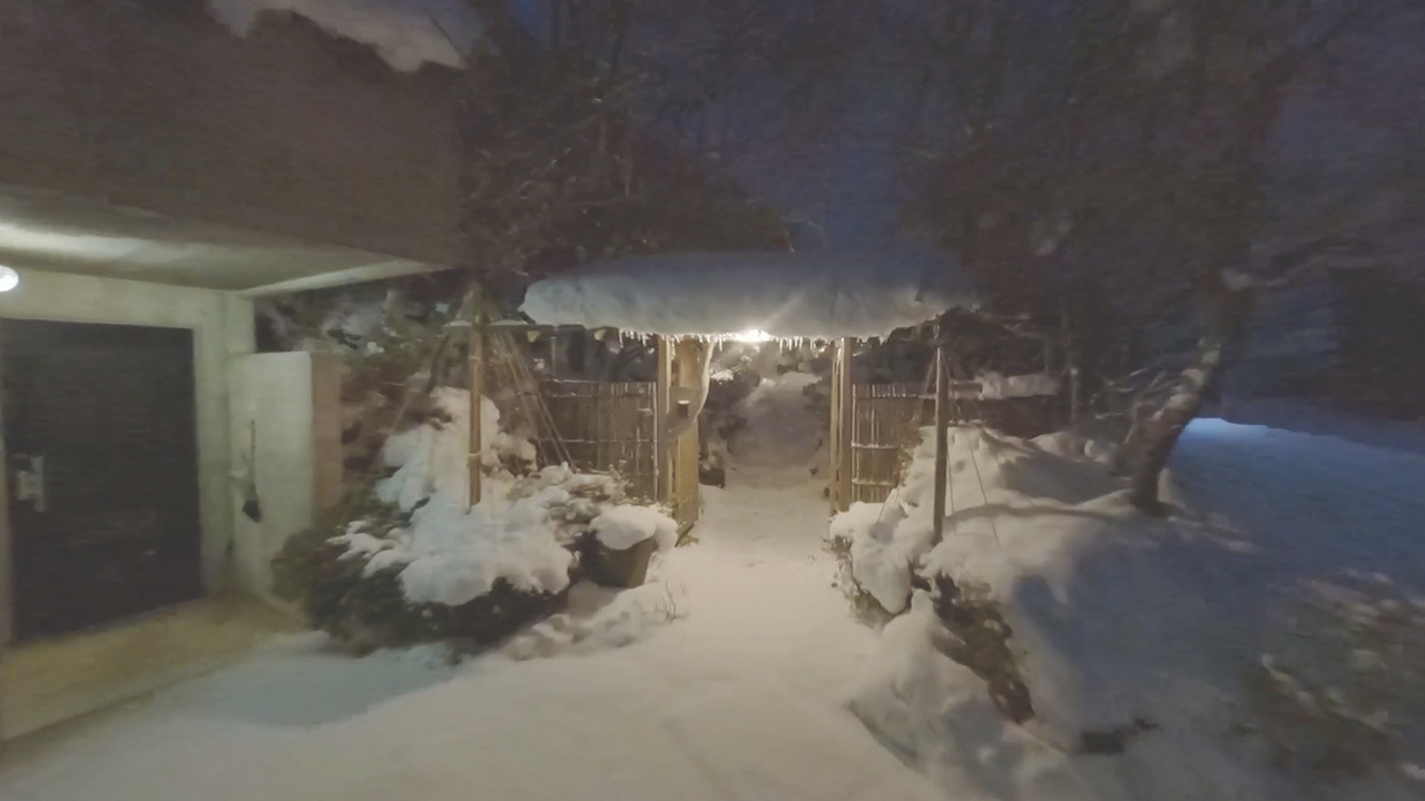 雪国ドローン夜景